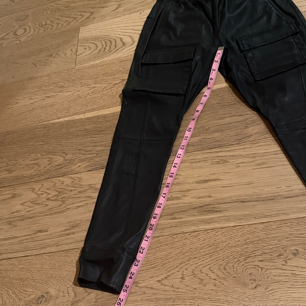 Manning Cartell Leather Drawstring Joggers - Cargo Pants black - USA size 4 - Picture 8 of 10
